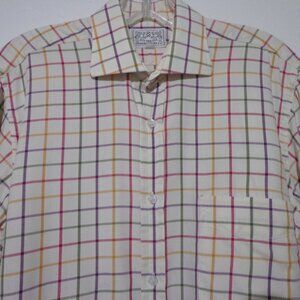 THE OXFORD SHIRT CO. MULTI-COLORED PLAID DRESS SHIRT SIZE 15